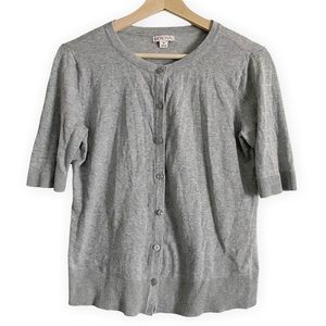 Merona Light Gray Short Sleeve Cardigan